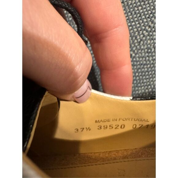 The Office of Angela Scott Mr Smith green black white striped oxford size 37.5 / - Picture 8 of 9